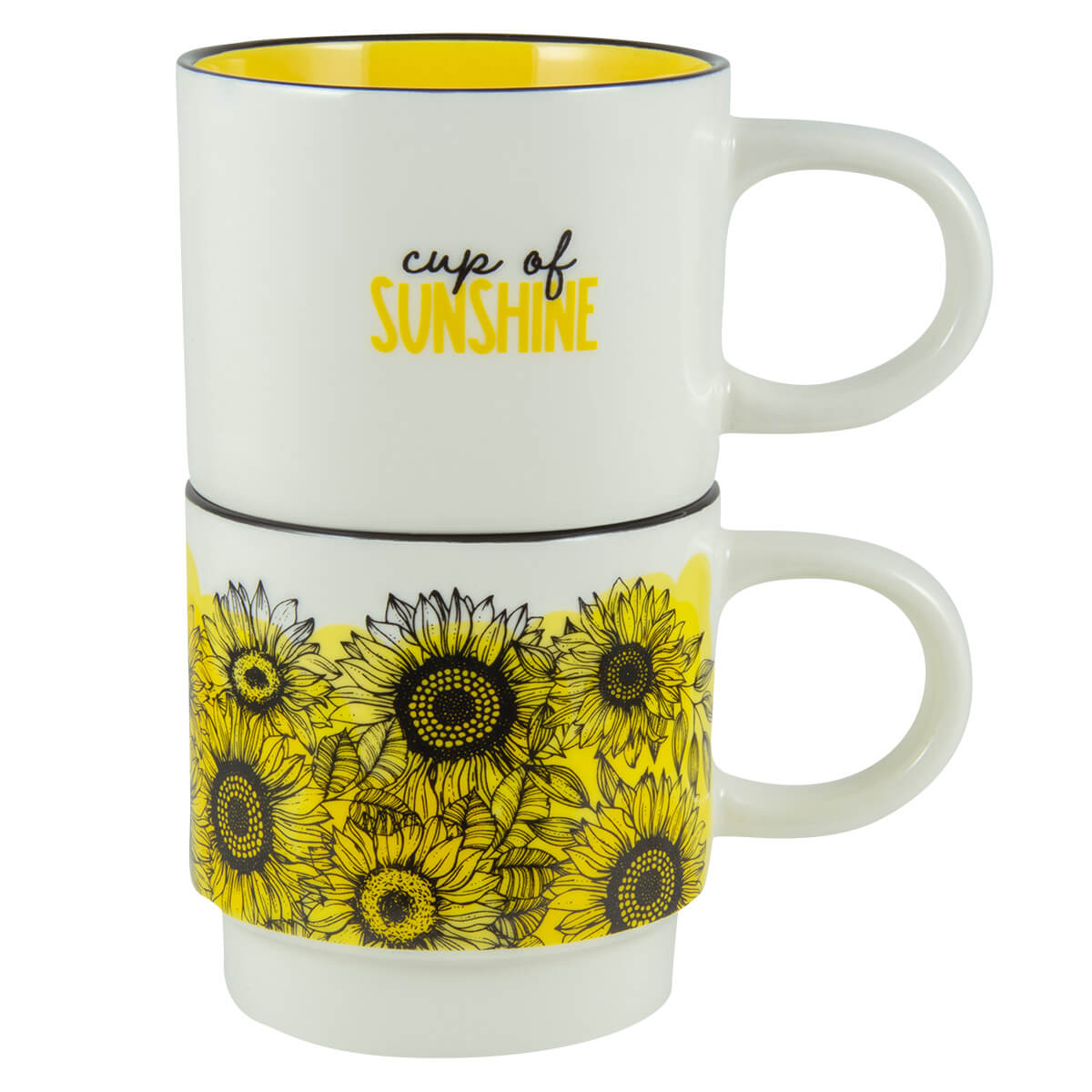 Cup Of Sunshine Stackable Two Piece Ceramic Mug Set
