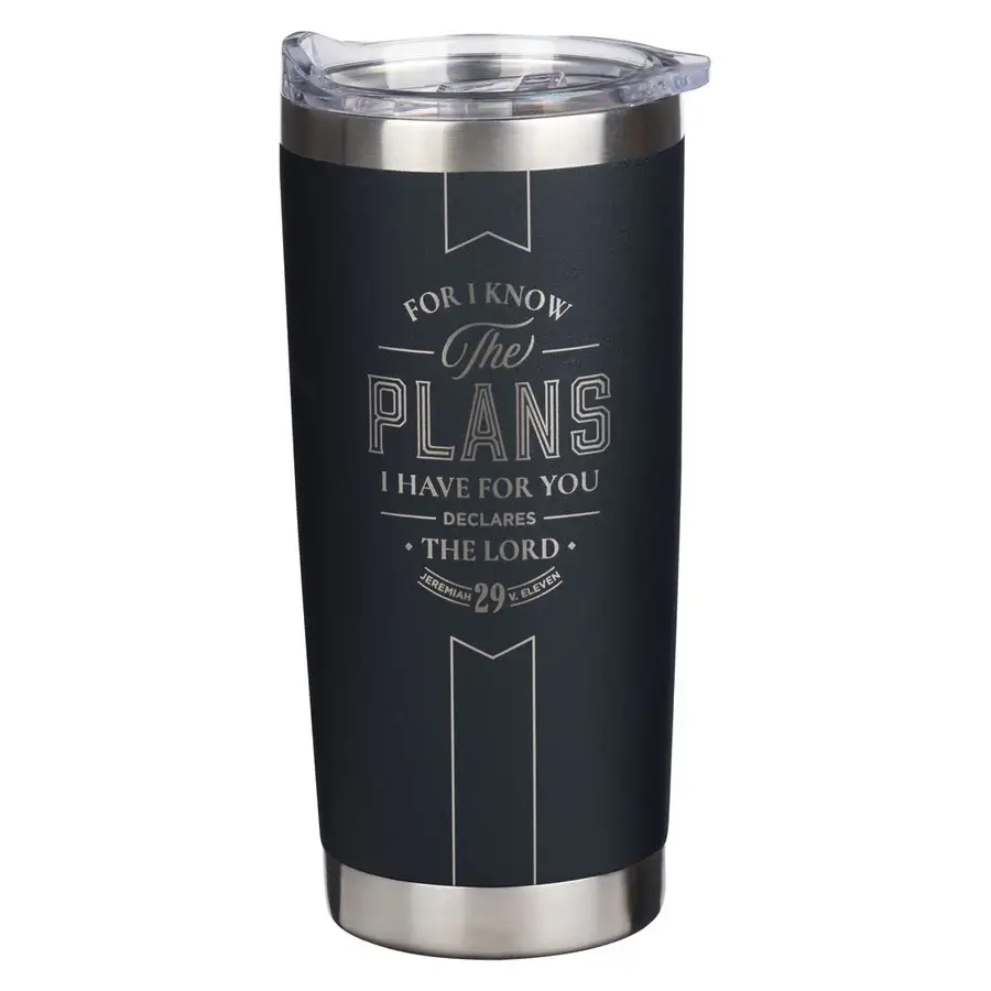 For I Know the Plans Black Stainless Steel Travel Mug