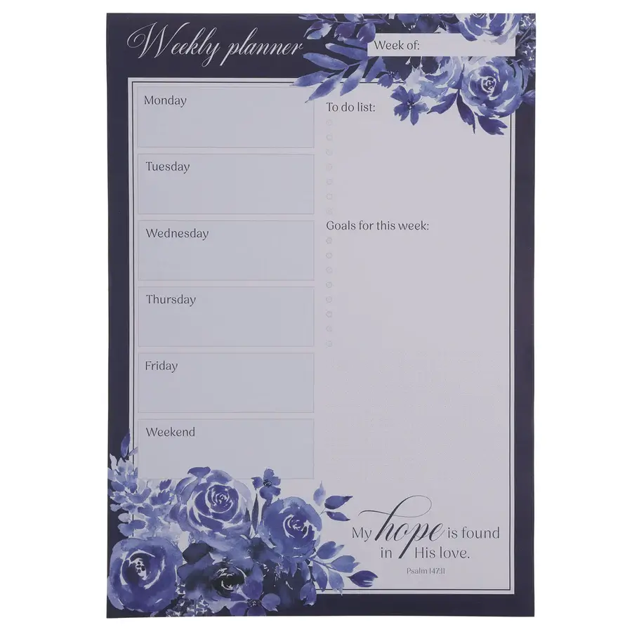 A3 Weekly Magnetic Planner - My Hope Is Found in His Love