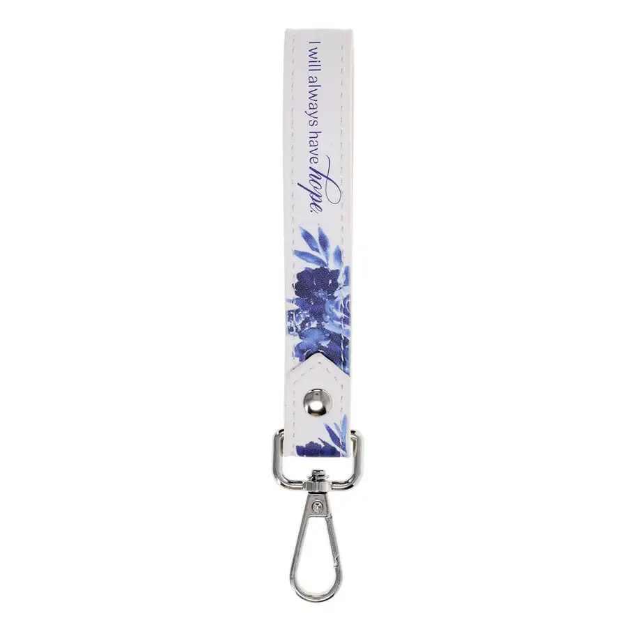 I Will Always Have Hope Faux Leather Wristlet Keychain