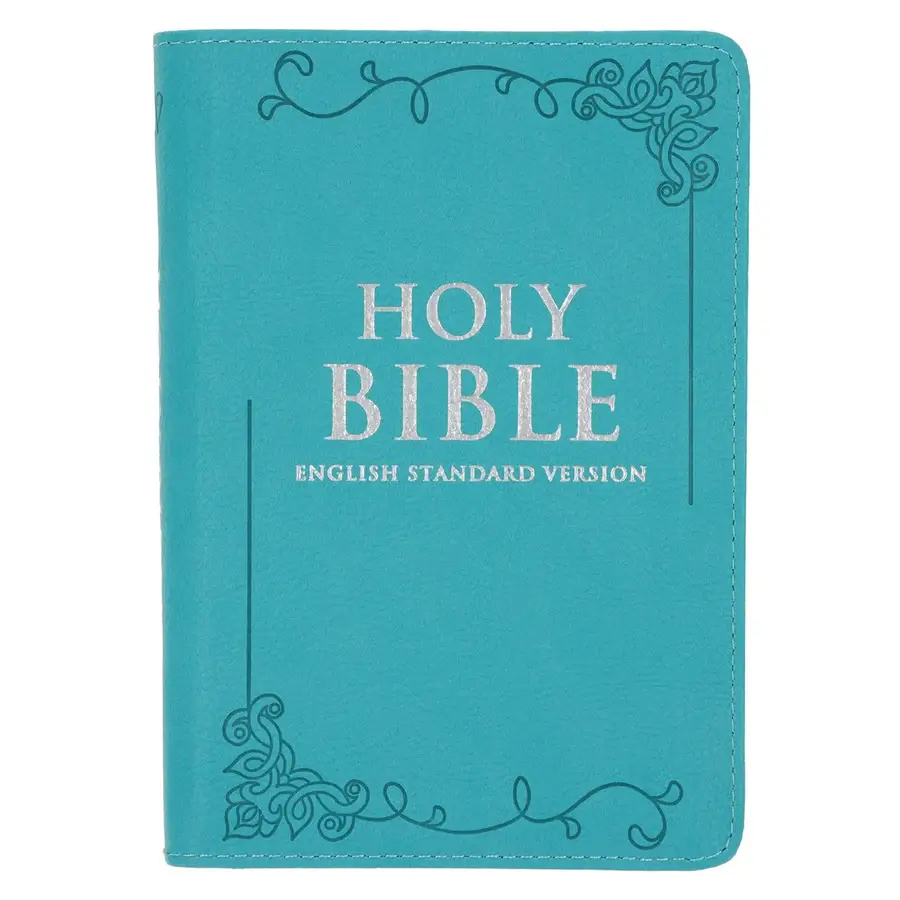 ESV Teal Faux Leather Compact Bible with Zip